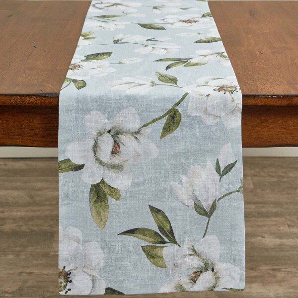 Magnolia Floral Table Runner 54"L SplitP